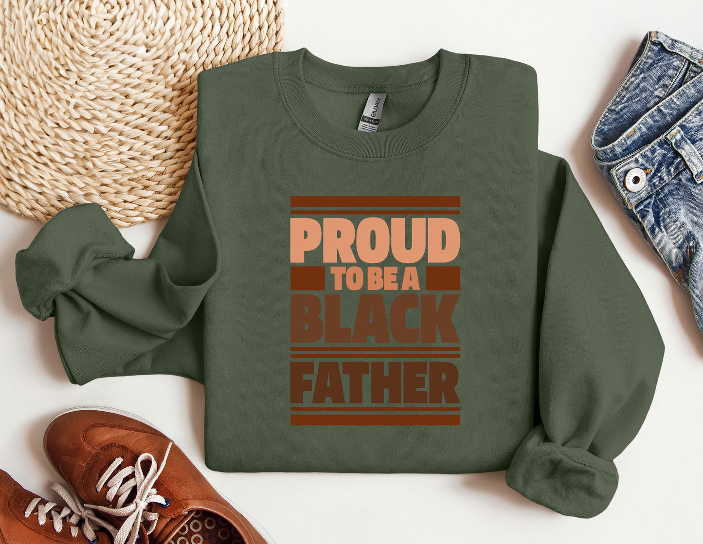 a green sweatshirt that says proud to be a black father