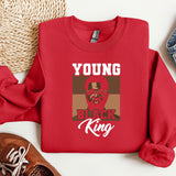 a red shirt with a picture of a man's face on it