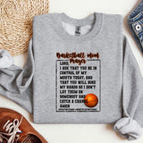 a sweatshirt with a basketball poem on it