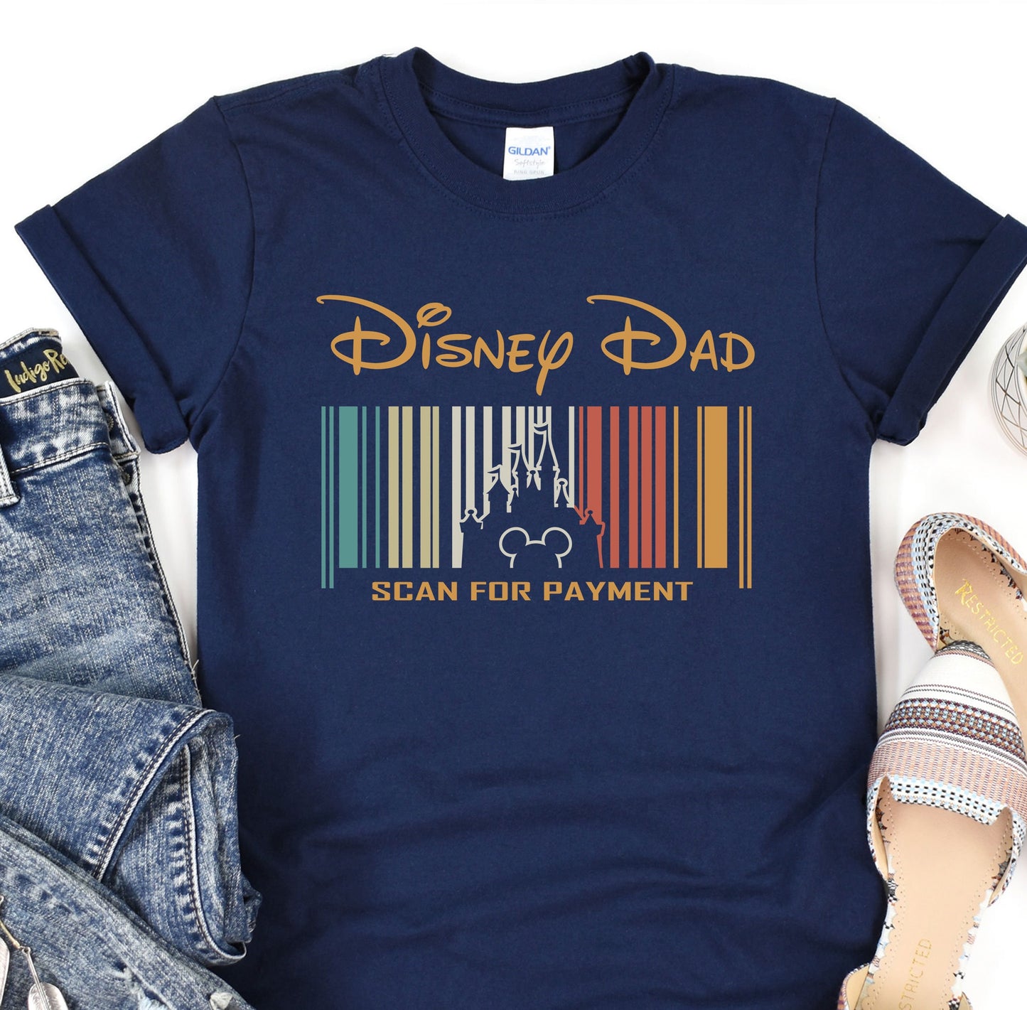 a t - shirt that says disney dad scan for payment