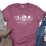 a t - shirt that says mickey and co on it
