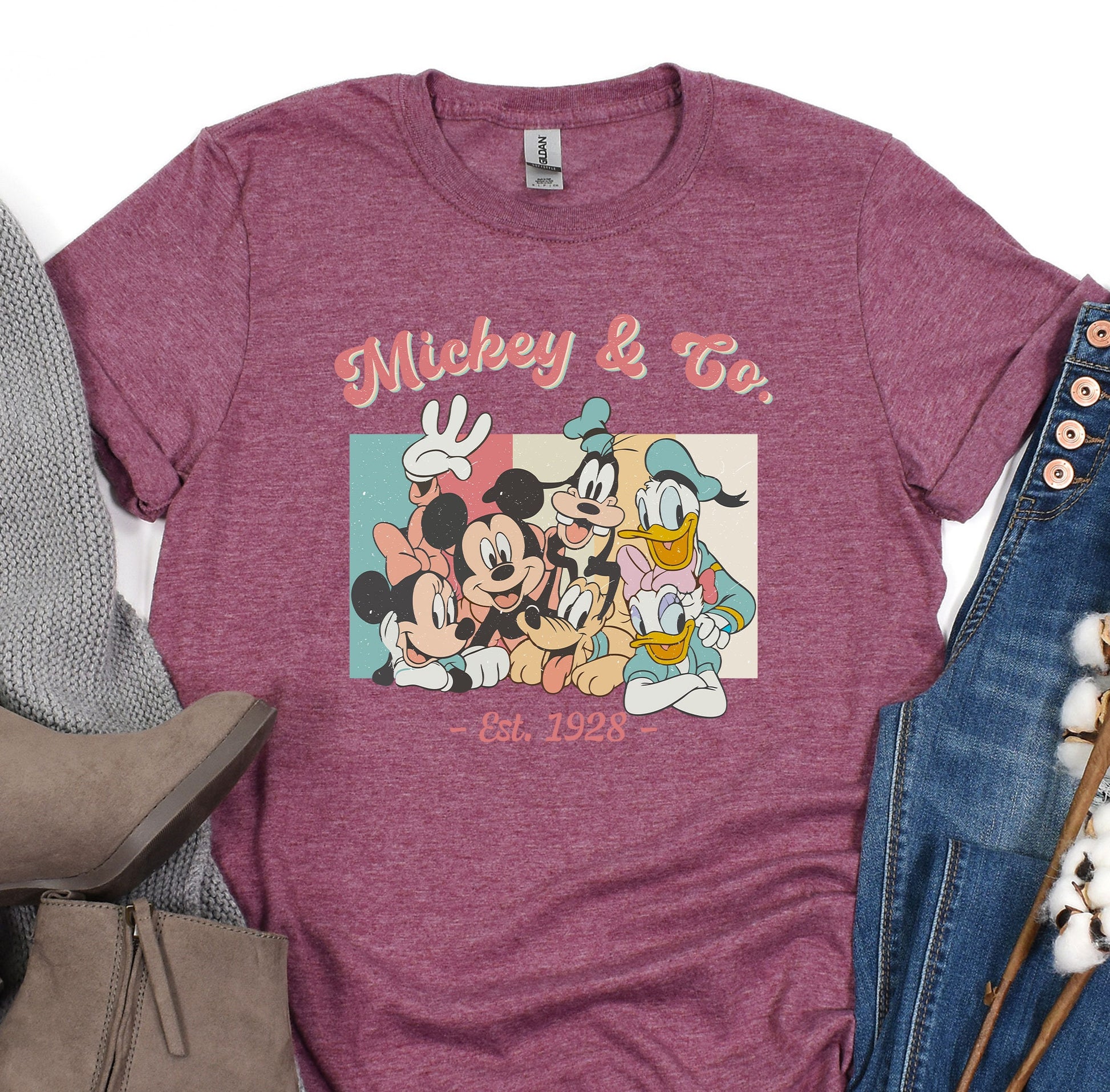 a t - shirt with mickey and friends on it