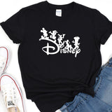 a black tshirt with disney characters on it