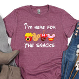 a t - shirt that says i'm here for the snacks