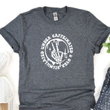 a t - shirt with a hand print on it
