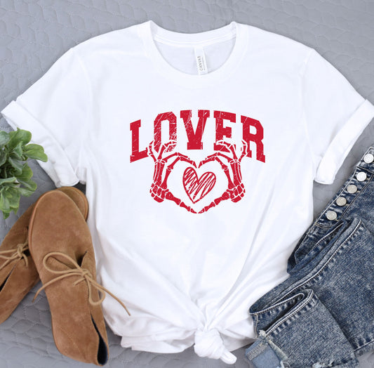 a white t - shirt with the words lover on it