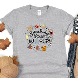 a t - shirt that says, snacking around the world
