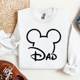 a mickey mouse shirt with the word dad on it