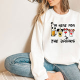 Disney I'm Here For The Drinks Sweatshirt, Disney Vacation Crewneck, Disney Family Hoodie, Disneyland Sweatshirt, Disneyland Trip Sweatshirt