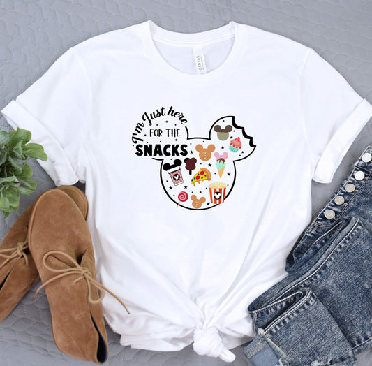 I&#39;m Here For The Snacks, I am Here For The Drinks, Family Shirt, Disney Food Beer Shirts, Disneyland Shirts, Disneyworld Vacation T-shirt