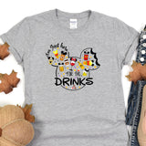 a gray shirt with a mickey mouse design on it
