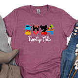 a t - shirt that says family trip with mickey mouse and minnie mouse