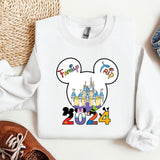 a white shirt with a mickey mouse head on it