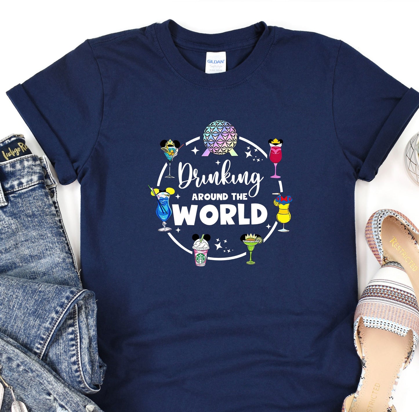 a t - shirt that says drinking around the world