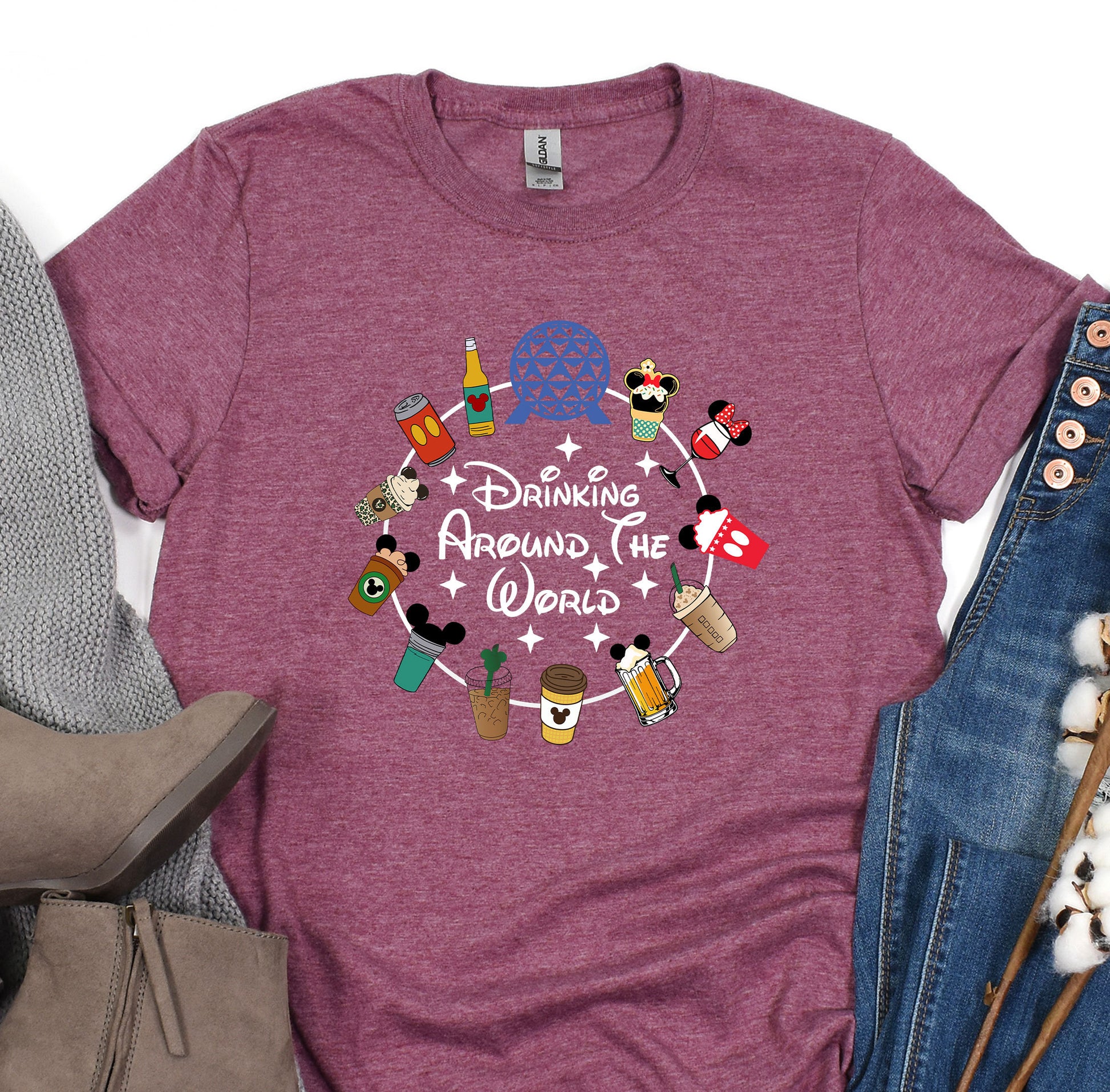 a t - shirt that says drink me around the world