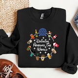 a black shirt with a picture of a bunch of different things on it