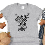 a t - shirt with a black and white design on it