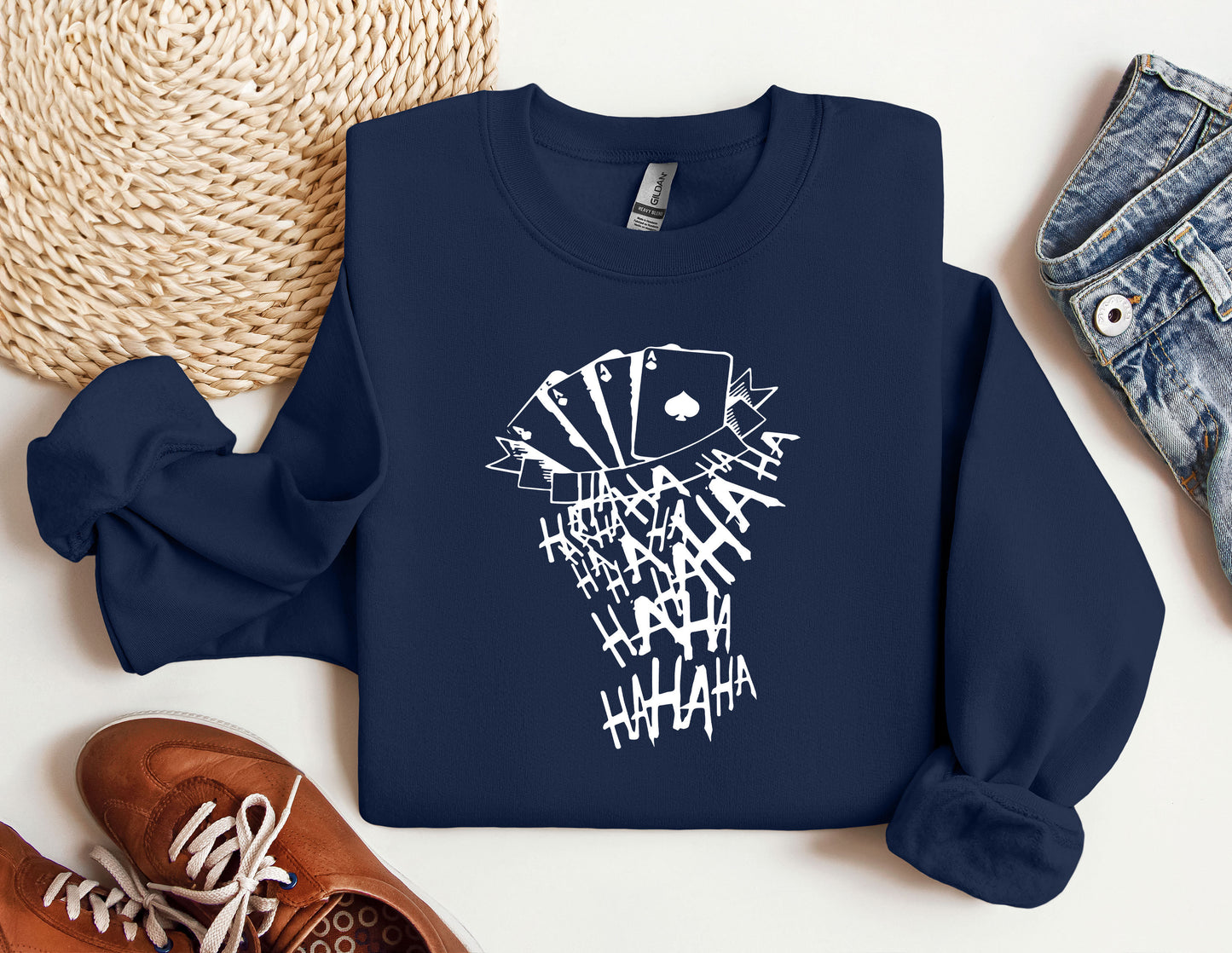 a t - shirt with a picture of a hand of cards on it