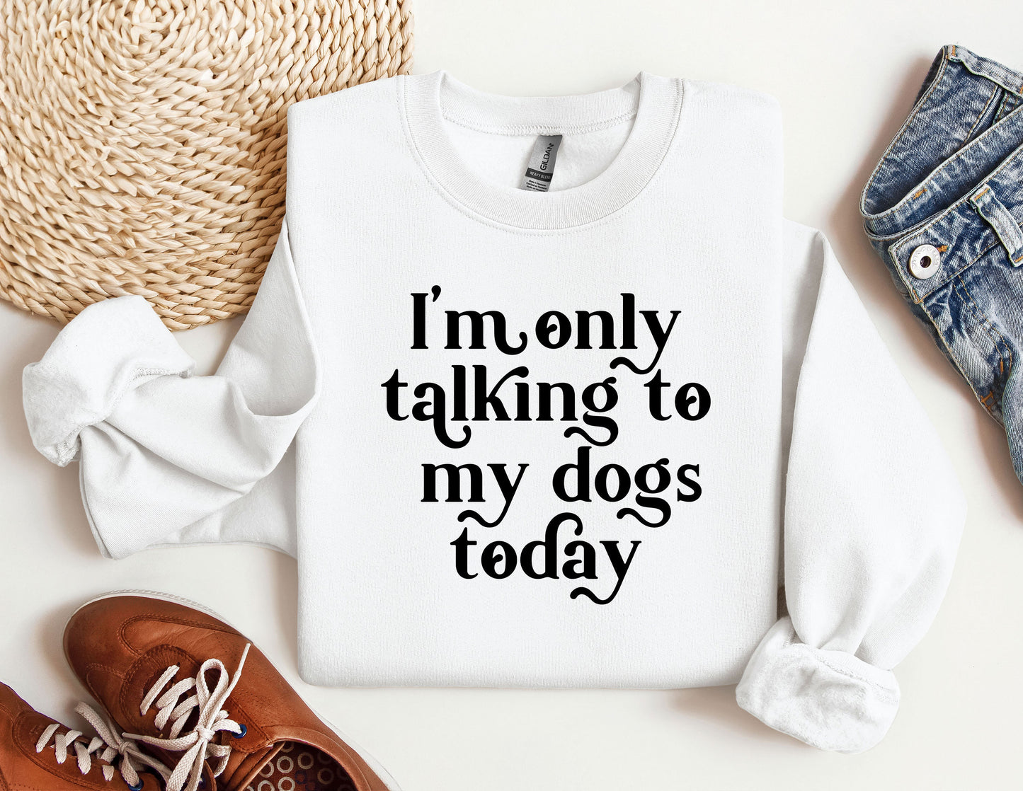 a white shirt that says i&#39;m only talking to my dogs today