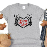 a t - shirt with the words loves back on it