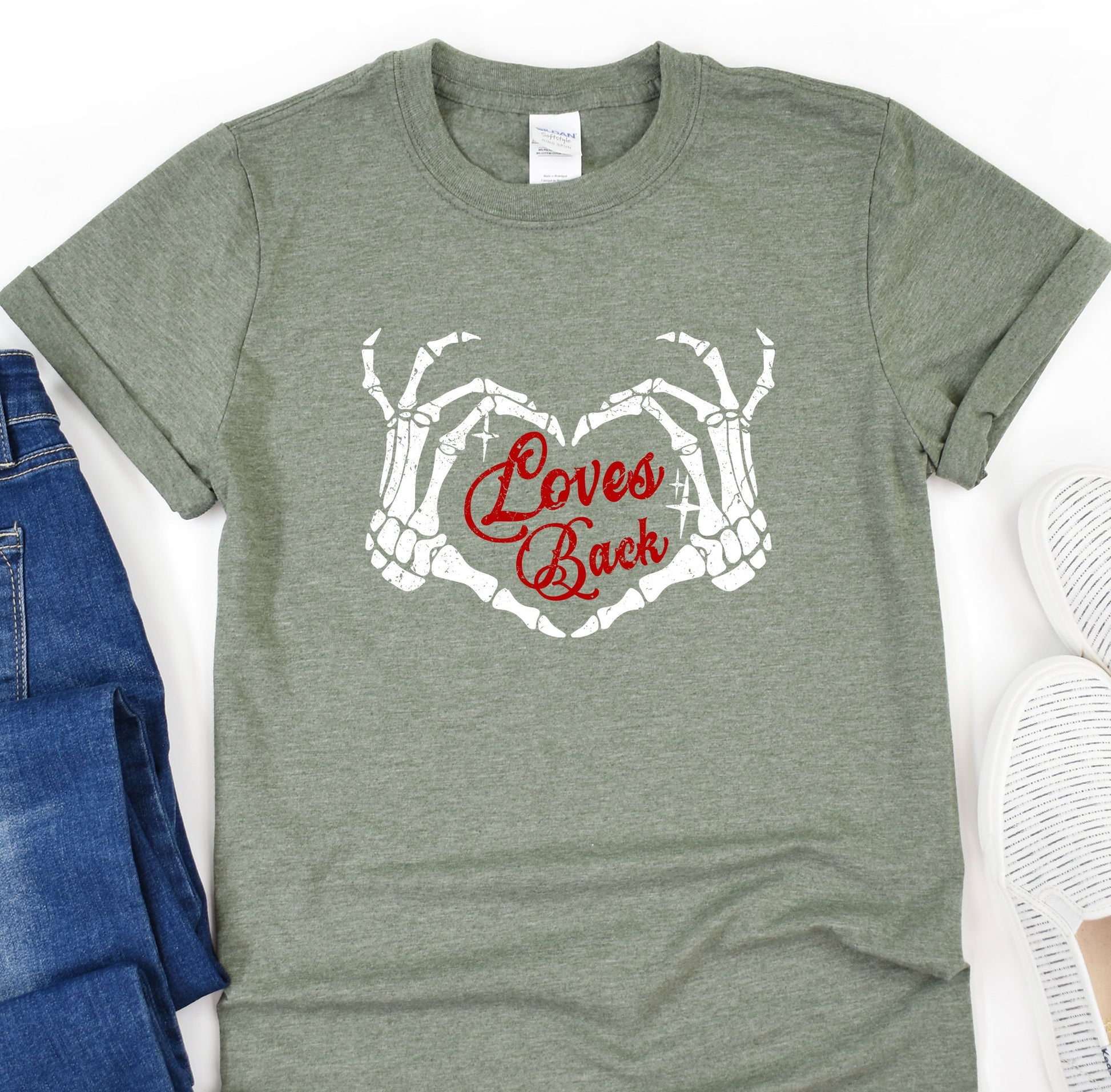 a t - shirt with the words love and peace on it