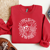 a red sweatshirt with a santa clause on it