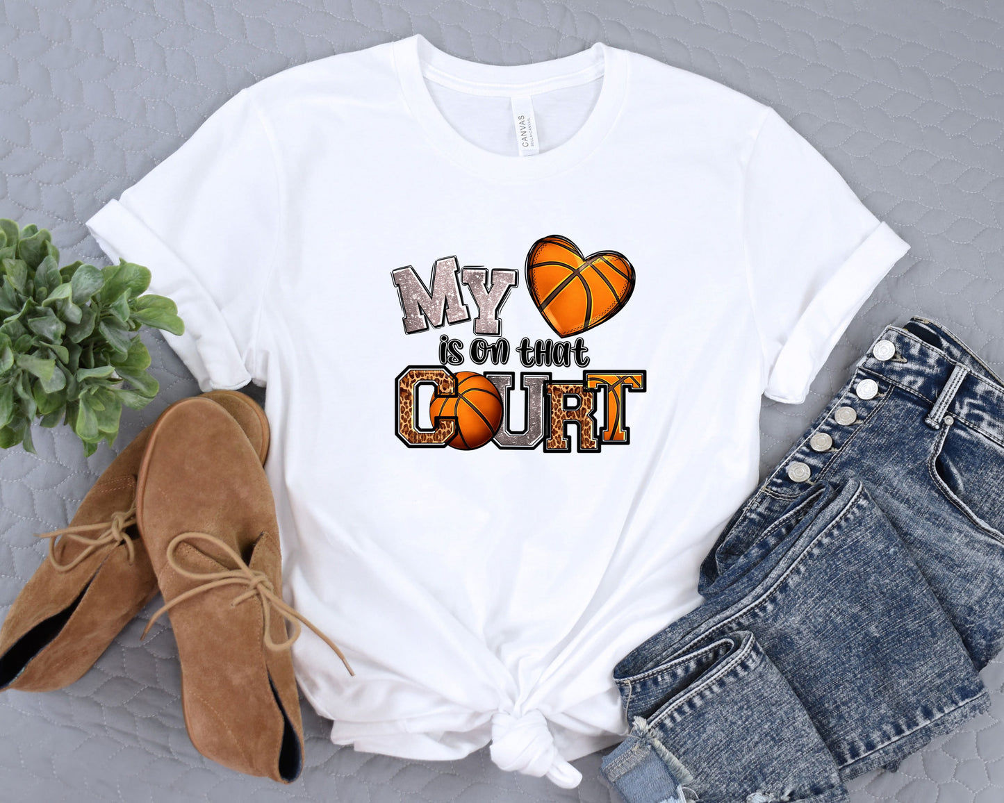 a t - shirt that says my basketball is on the court