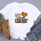 a t - shirt that says my basketball is on the court