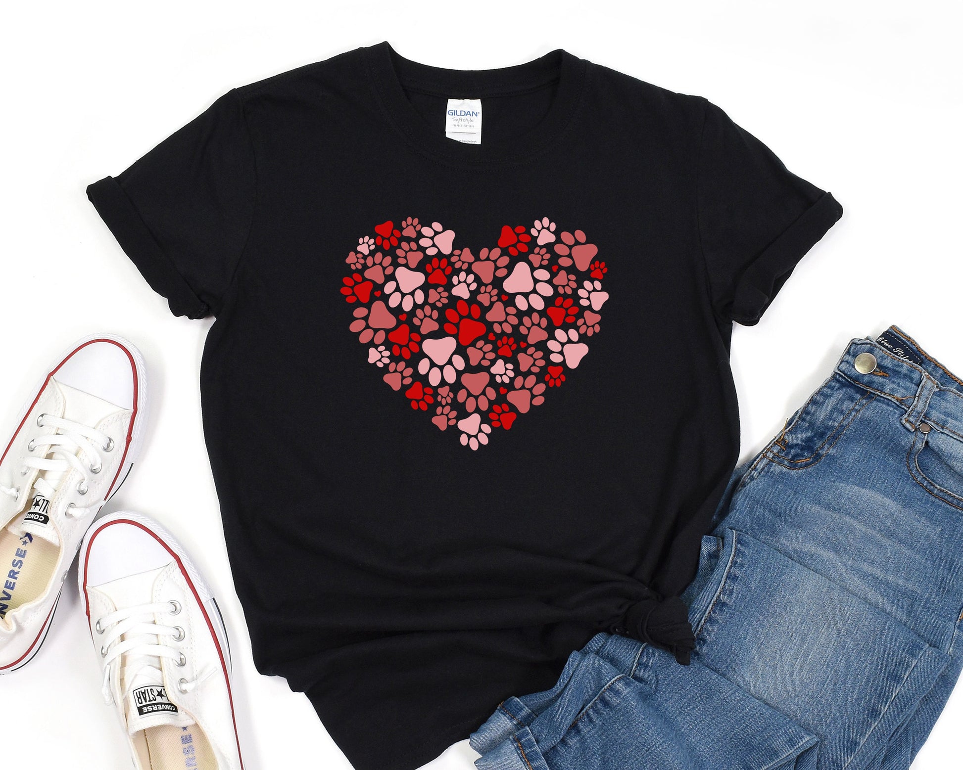 a t - shirt with a heart made out of hearts