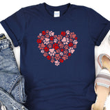 a t - shirt with a heart made out of hearts
