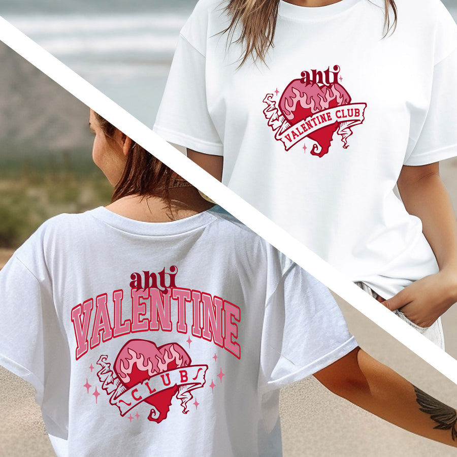 Anti Valentine Club T-Shirt, Valentine's Day Shirts For Women, Anti Valentine Tee, Valentines Day Gift, Valentines Lover Gift