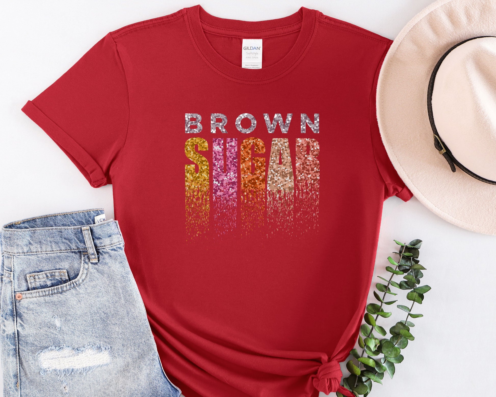 a red t - shirt with the words brown squad printed on it