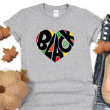 a women's t - shirt with the word back in a heart