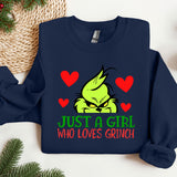 a t - shirt that says just a girl who loves grin