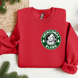 a red sweatshirt with a starbucks logo on it
