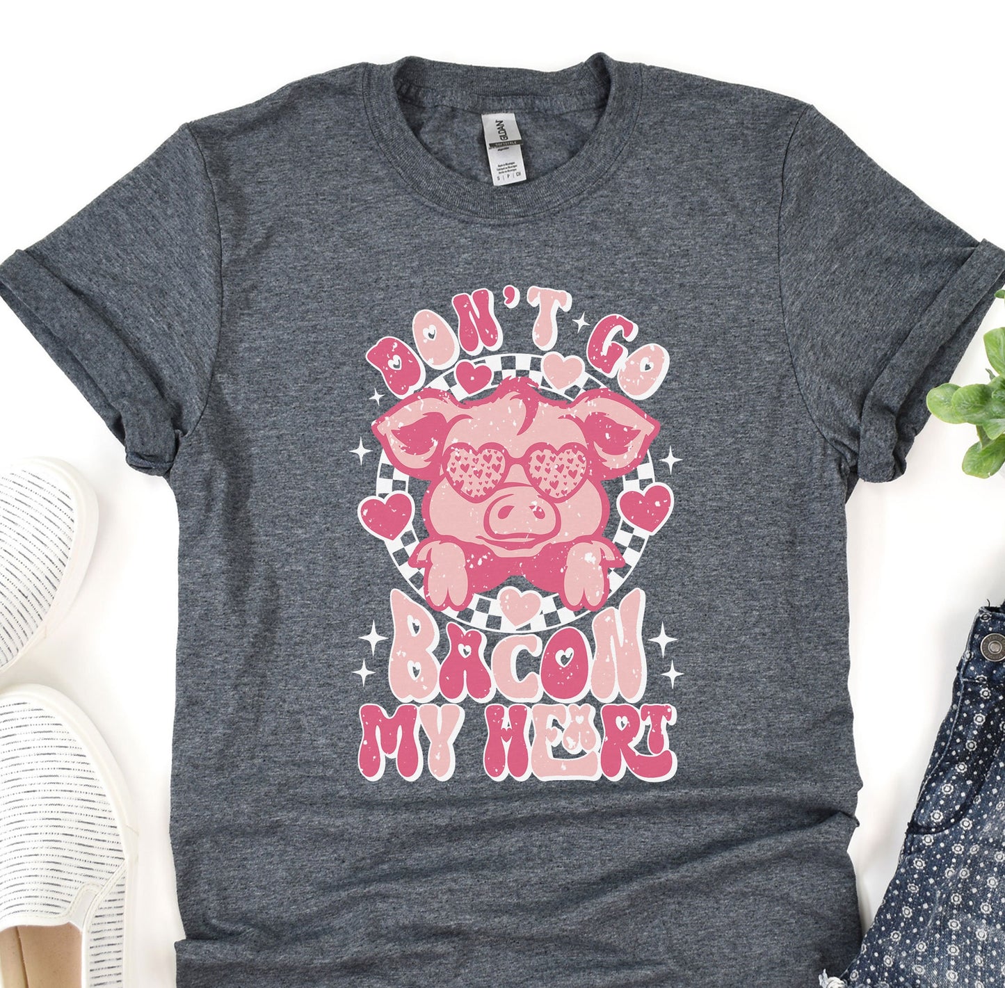 a t - shirt that says don&#39;t go bacon my heart