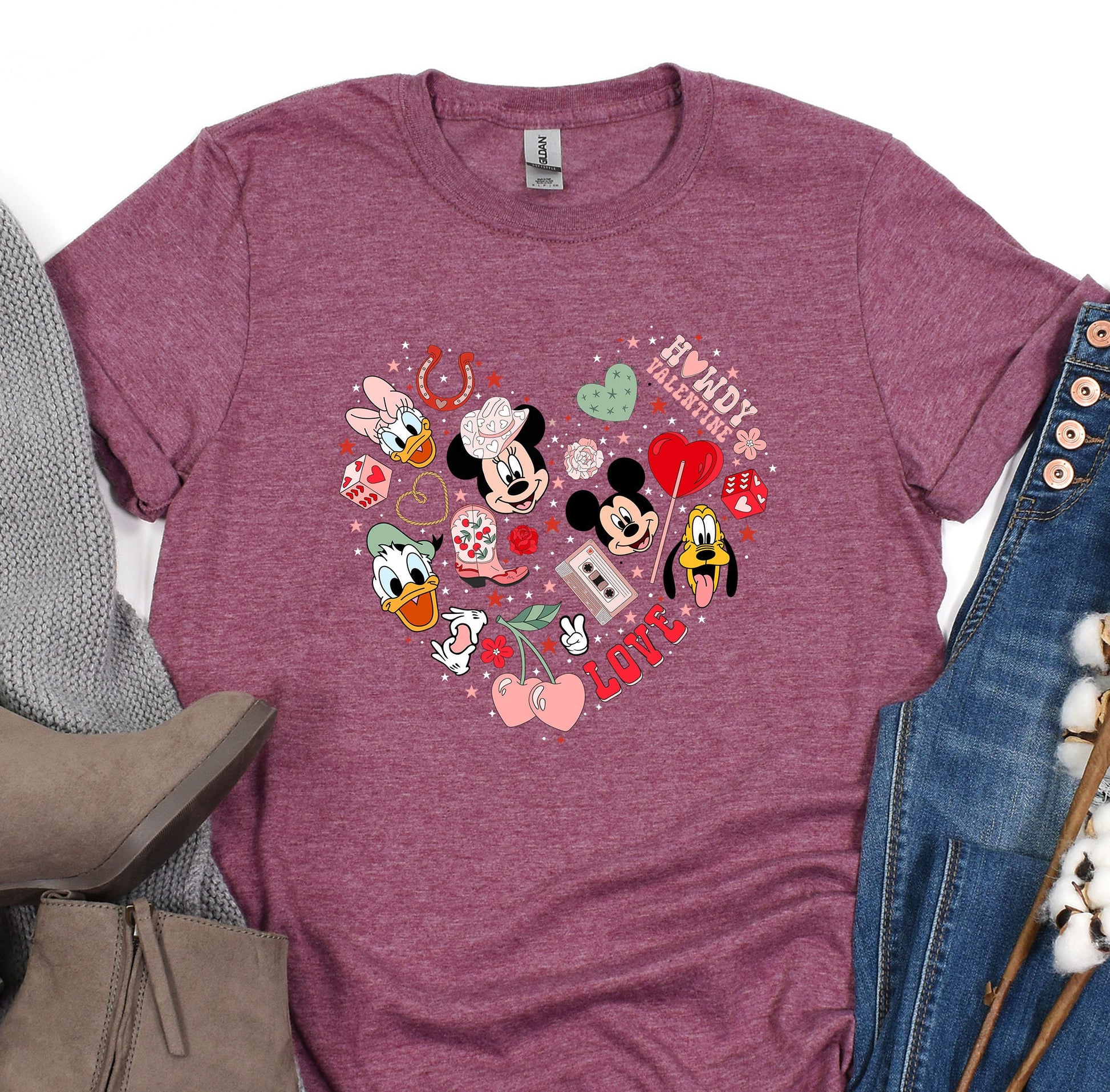 a t - shirt with a mickey mouse heart on it