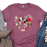a t - shirt with a mickey mouse heart on it