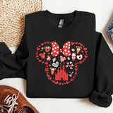 a black shirt with a minnie mouse design on it