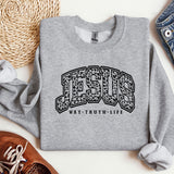 a sweatshirt with the word jesus on it