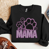 a black sweatshirt with the word mama printed on it