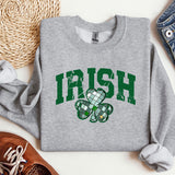 a st patrick's day sweatshirt with shamrocks on it