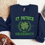 a st patrick's day sweatshirt with a shamrock on it