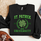 a st patrick's day sweatshirt with a shamrock on it