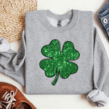 a st patrick's day sweatshirt with a shamrock on it
