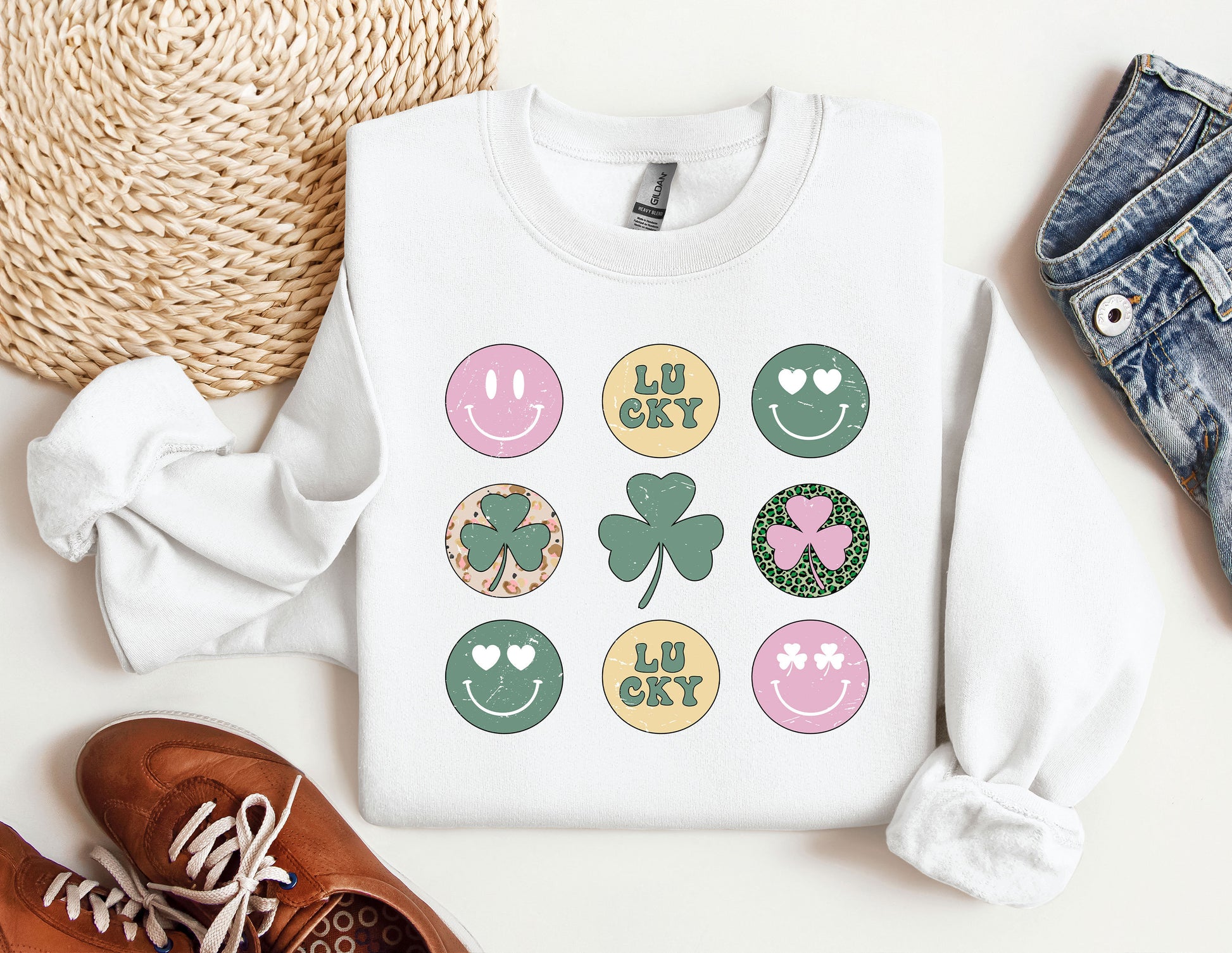 a st patrick&#39;s day shirt with shamrocks and shamrocks on it