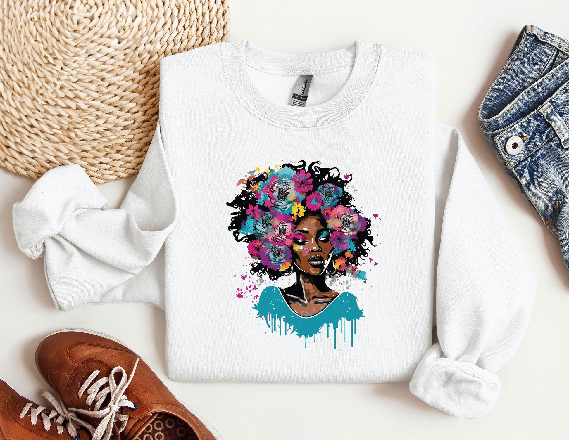 Black History Month Blm Sweatshirt, African Afro Woman Crewneck, MLK Hoodie, Black Girl Gifts, Melanin Crewneck, Juneteenth Shirt