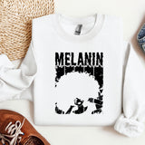 a white sweatshirt with a black graphic of a man's head