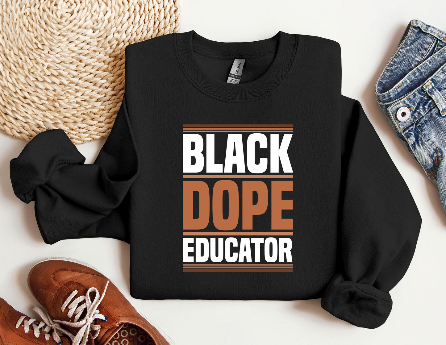 a black sweatshirt with the words black dope educator on it