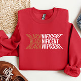 a red sweatshirt with the words black and white on it